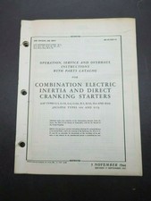 Original 1945 AAF/USN Eclipse Aircraft Engine Starters Op/Svc/Ovhl/Parts Manual