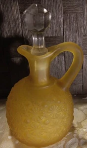 Fenton LG WRIGHT Glass Daisy & Button Pattern Amber Cruet Clear (Stopper Damage) - Picture 1 of 22