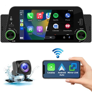 5" Autoradio 1Din Wireless Carplay Android Auto FM BT+Kamera+Fernbedienung+Mic - Bild 1 von 10