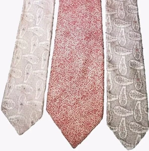Lotto 3 cravatte HUDSON's Store per uomo Detroit cravatte rosso beige modello vintage - Foto 1 di 8