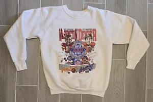 Vintage 1987 NFL Super Bowl XXII Crewneck Size Large Redskins Broncos Caricature - Bild 1 von 13