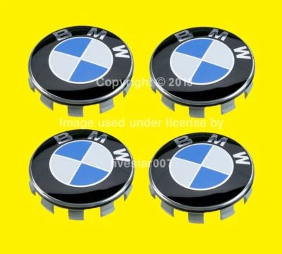 4GENUINE BMW Wheel Center Emblem Logo Hub Cap 1 2 3 4 5 6 7 x1 x3 x4 x5 x6 z3 z4 - Image 1 of 4