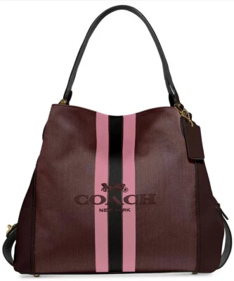 Nuevo Bolso de Hombro COACH Caballo y Carruaje Jacquard Edie 31 69815 Bolso a Rayas  Foto 1 de 4