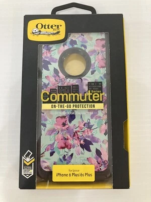 Otterbox Commuter iPhone 6 Plus / 6S Plus Floral Flor Turquesa Púrpura NUEVO Foto 1 de 4