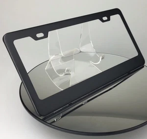 New Powder Coated Matte Black Stainless Steel License Plate Frame Holder Bracket - Picture 1 of 12