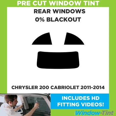 Película negra 0 % tinta ventana precortada para Chrysler 200 Cabriolet 2011-2014 Foto 1 de 4