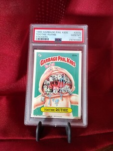 1986 GARBAGE PAIL KIDS STICKERS #203a TOOTHIE RUTHIE SERIES 5 PSA 10 