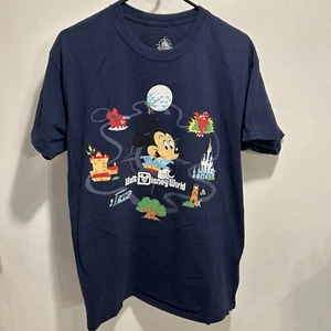 Walt Disney World Parks Mickey Mouse Graphic Print Navy Blue T-Shirt (L) - Picture 1 of 3