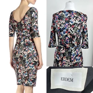 ERDEM Multicoloured Floral Kristen Sheath Dress, Size 10 VGC - Picture 1 of 14