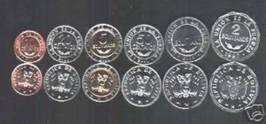 BOLIVIA 10 20 50 1 2 5 BOLIVAR Bimetal 1997-2004 UNC COIN Lot x 10 COMPLETE SETS - Picture 1 of 3