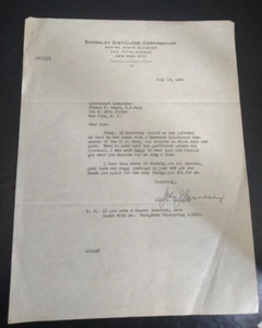 vintage 1943 Schenley Distillers Corporation distillery letterhead letter - Picture 1 of 5