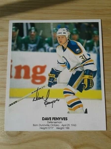 Dave Fenyves Autograph Buffalo Sabres Philadelphia Flyers Hershey Bears Amerks - Picture 1 of 4