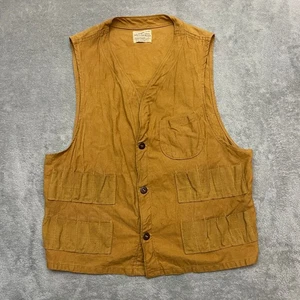 Vintage Hunting Vest Buffalo Brand Duck Canvas Button Front Made in USA Size SM - Picture 1 of 7