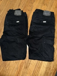 Lot 2 Levi's Cargo Joggers Youth Boys Black Khaki Cargo Pants Sz XL Extra Large - Picture 1 of 4