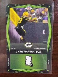 2025 Uno Elite Alt Trikots grün - #181 Christian Watson - Green Bay Packers - Bild 1 von 2