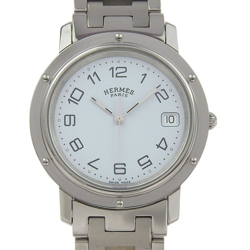 HERMÈS HERMES Orologi Clipper CL6.710 Quadrante Bianco Acciaio Inox Quarzo Analogico dis...