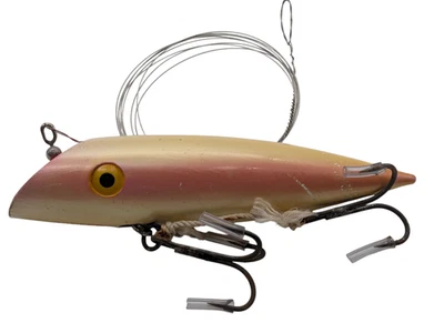 Wood Lucky Louie Minser Wee Louie Pearl Pink Salmon Plug Fishing Lure in Box! - Image 1 of 4