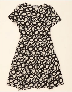 PER UNA Womens Abstract Pattern A-Line Dress UK 12 Medium Black Cotton AR14 - Picture 1 of 3
