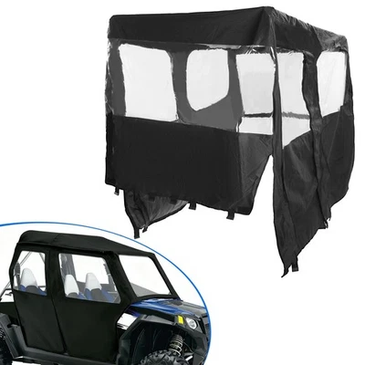 Full Cabin Cab Enclosure Soft Door For 2010-2014 Polaris RZR-4 800 900 Black Foto 1 de 4