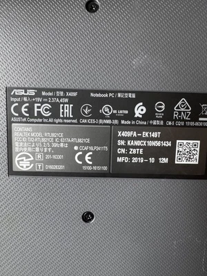 Asus Vivobook X409FA-EK149T 14" i7-8565U 1.8GHZ 4GB RAM BIOS BOOT ,SL20 - Image 1 of 3