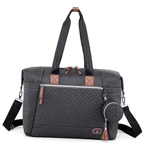 Diaper Bag Tote with Pacifier Case and Changing Pad, Large Travel Dark Gray - Picture 1 of 7
