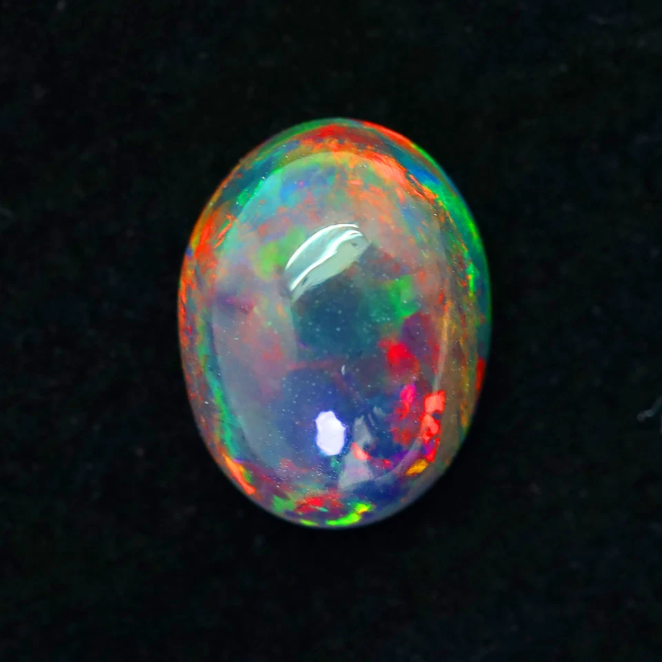 1.50cts HONEYCOMB Pattern Fabulous Natura Welo Black  Opal 10x8mm Oval Shaped! - Image 1 of 1