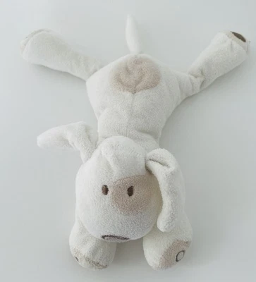 5661🌟OBAIBI OKAIDI Doudou Peluche Chien Dog Blanc Crème Beige Cocard 20cm - Photo 1/4