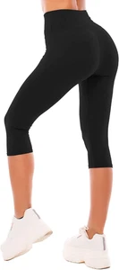 3/4 Leggins Capri Vita Alta Donna, Estivi Leggings Donna Fitness Corti Pantalonc - Foto 1 di 12