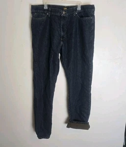 Pantalones de mezclilla Lee forrados de lana calce relajado para hombre talla 40X34 azul lavado oscuro pierna recta  - Imagen 1 de 10