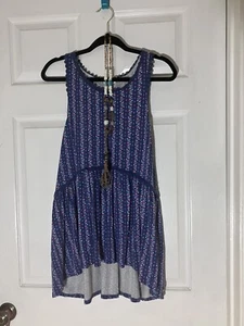 Women’s Matilda Jane Tank High Low Hem Babydoll Empire Waist Racerback Shirt M - Picture 1 of 9