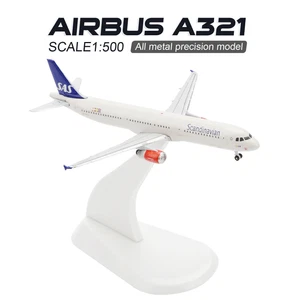 1/500 Airbus Airplane Scandinavia A321 Aircraft Metal Collection Model w/Stand - Picture 1 of 10