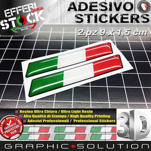 Aufkleber Sticker 3D ITALIEN ITALIEN FLAGGE FLAGGE AUTO MOTORRAD 2 STÜCK Resiniert - Bild 1 von 1
