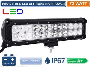 FARO LED CREE OFF ROAD LUCE DI LAVORO SUPPLEMENTARE 12V - 24V 72W IP67 JEEP  - Foto 1 di 3
