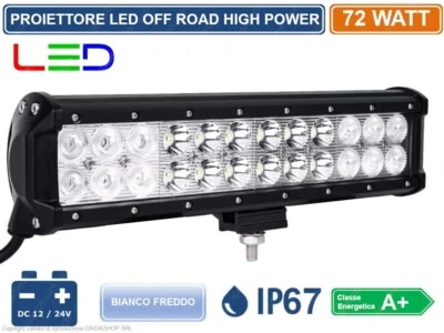FARO LED CREE OFF ROAD LUCE DI LAVORO SUPPLEMENTARE 12V - 24V 72W IP67 JEEP  - Immagine 1 di 3
