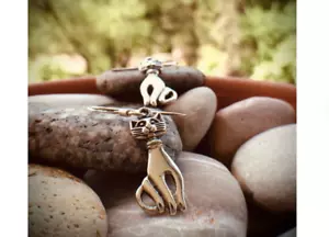 Zen cats hook earrings Sterling 925 Silver - TSE017 - Picture 1 of 4