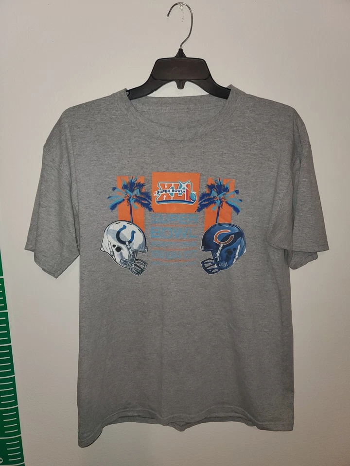 Camisa Indianapolis Colts Para Hombre Grande Gris Peyton Manning Chicago Bears Super Bowl Foto 1 de 4