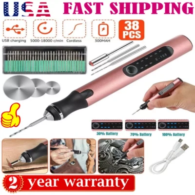Cordless Engraving Pen USB Rechargable 37 Bits Mini Electric DIY Portable Tool^^ - Image 1 of 4