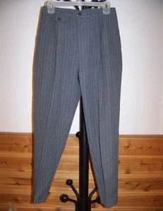WOMENS VINTAGE GRAY STRIPED PANTS by STYLIS 'N' SASSY (SIZE 10?) - Picture 1 of 4