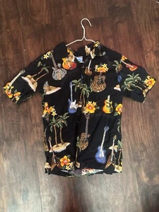 RJC Classic Hawaiian Shirt Kids Made In Hawaii Guitar Rock And Roll Graphic - Picture 1 of 5