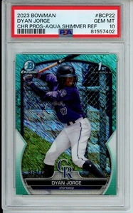Bowman Dyan Jorge Aqua Shimmer Refractor 2023 #'d 75/125 PSA 10 - Imagen 1 de 2
