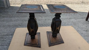Pair of solid oak decorative plant stands CE200525A - Picture 1 of 7