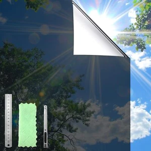One Way Window Privacy Film Reflective Mirror Tint Non Adhesive Static Cling - Picture 1 of 6