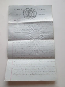 Charleston Carolina del Sur 1857, garantía de estado del barco, ""brig two boys"", puerto - Imagen 1 de 7