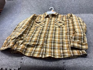 Kuhl Jacket Mens Large Yellow Plaid Outdoor Hiking Button Up - Picture 1 of 13