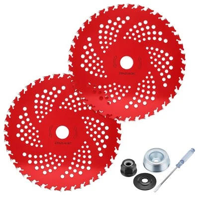 2 Pack 9"x36T Carbide Tip Brush Cutter Blades Weed Eater Blades for Brush Cutter - Image 1 of 4