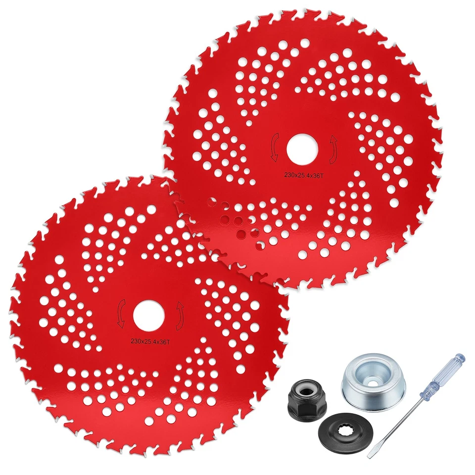 2 Pack 9"x36T Carbide Tip Brush Cutter Blades Weed Eater Blades for Brush Cutter - Image 1 of 4