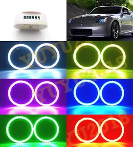 Bluetooth LED lights For Nissan Fairlady 370Z Z34 09-17 headlight angel eye ring - Foto 1 di 20