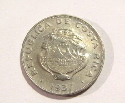 Costa Rica 1937 1 Colon Coin 5 Stars - Image 1 of 4