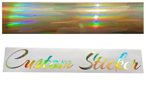Gold Neo Hologram Chrome Custom Text Slogans Names Stickers Decals Fonts 51-60 - Picture 1 of 16