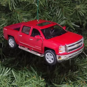 Chevy Silverado Ornament Christmas Tree Xmas Gift Idea 5" Chevrolet truck Maroon - Picture 1 of 7